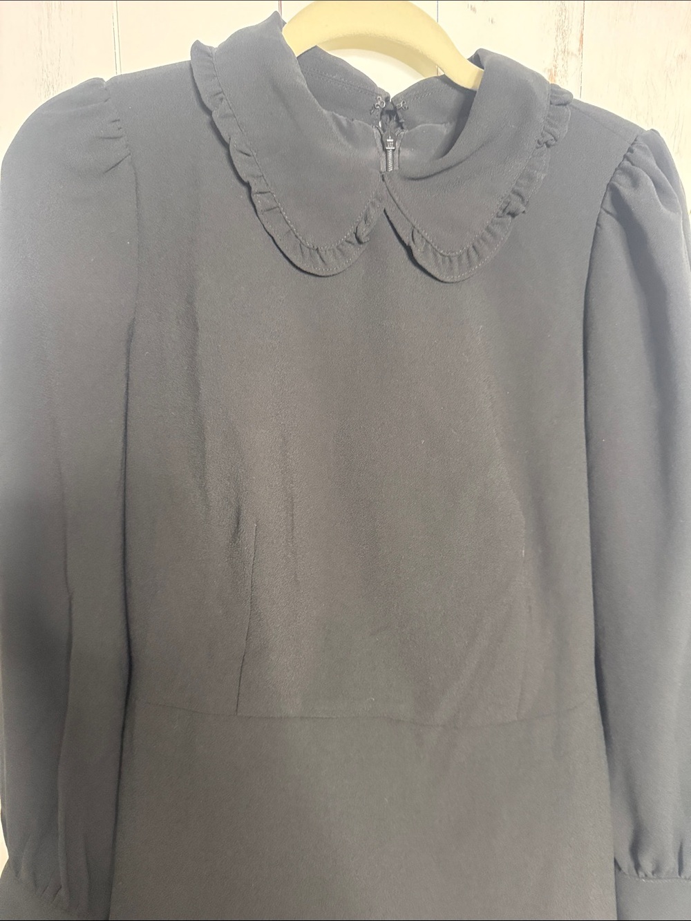 J. Crew Black Long Sleeve Ruffle-Trim Midi Dress - Picture 6 of 12